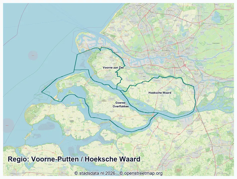 Kaart Voorne-Putten / Hoeksche Waard